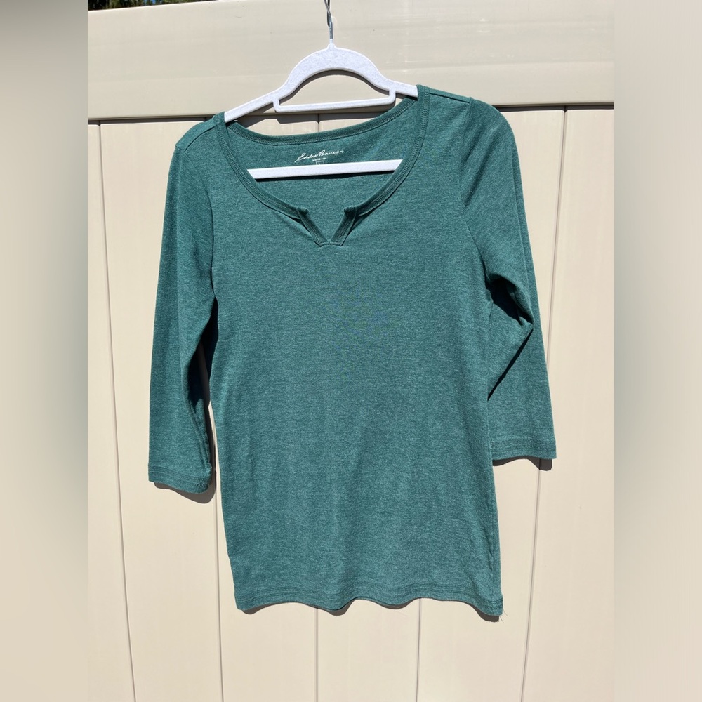 Eddie Bauer 3/4 sleeve henley-style top